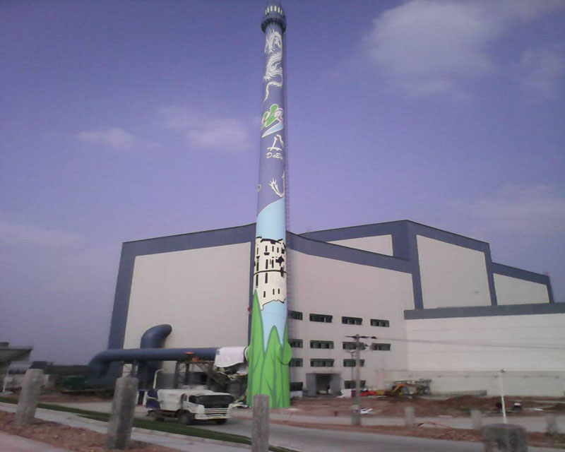 安徽六安垃圾焚烧发电项目烟囱彩绘